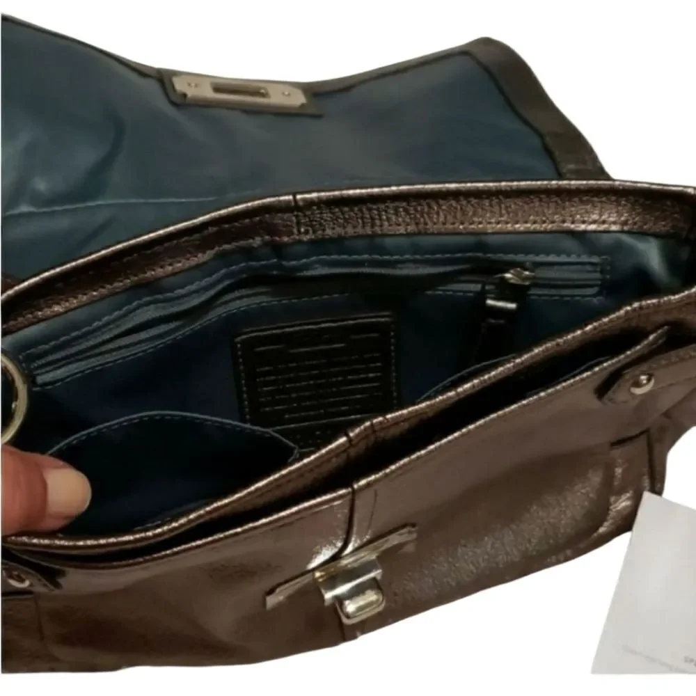 Coach Gunmetal Metallic Chelsea Bag